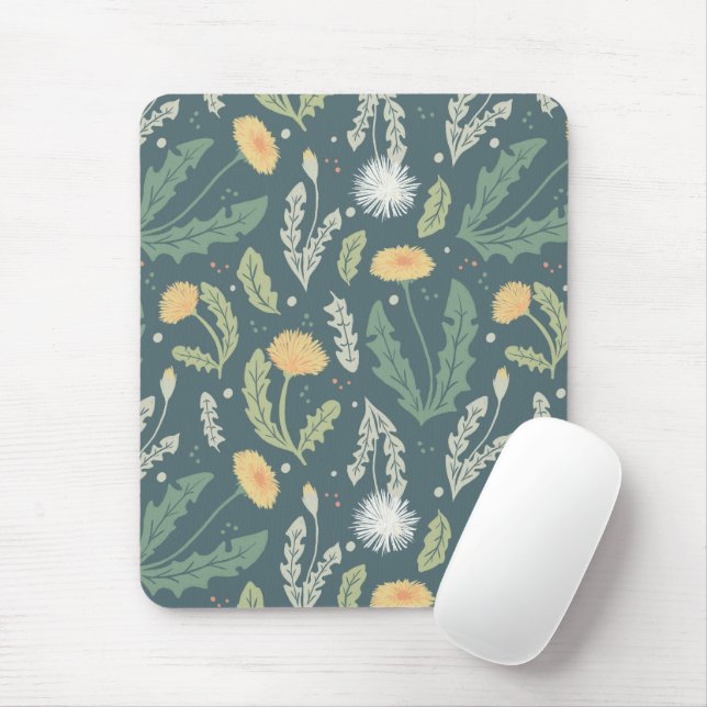 Tapis De Souris Dandelion Floral Weed Motif (Avec souris)