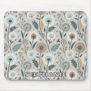 Tapis De Souris Dandelion Whimsical & Floral Folal Art sans coutur