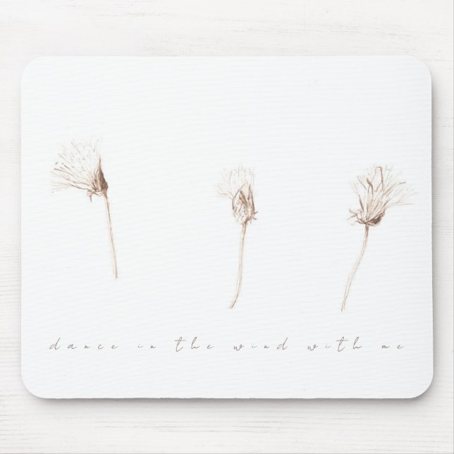 Tapis De Souris Dandelions secs dessin à l'encre Souris Panier (Devant)