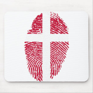 Tapis De Souris Danemark Drapeau Empreinte Pays Fierté