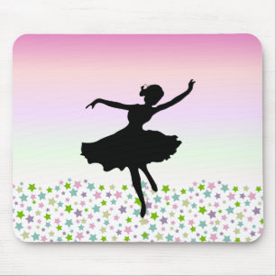 Tapis De Souris Danse parmi les étoiles - coucher du soleil rose