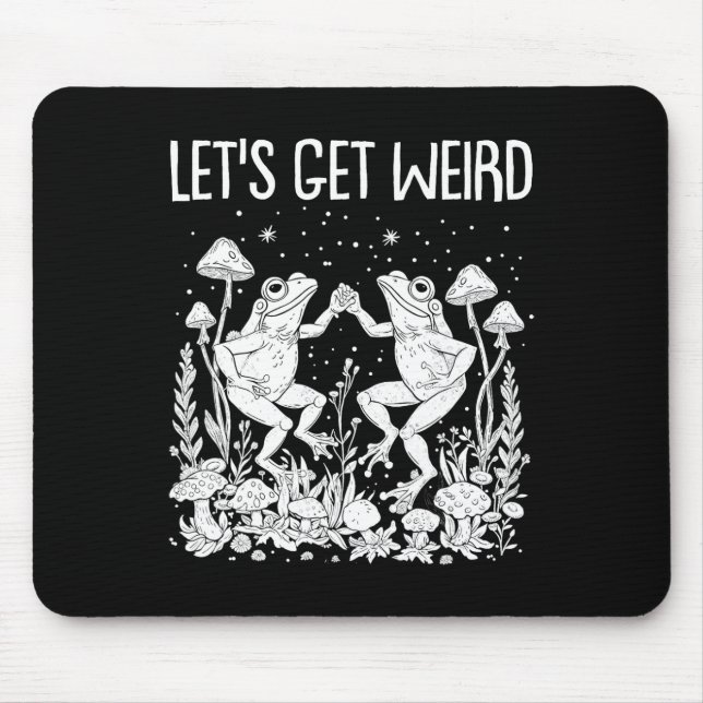 Tapis De Souris Danser des grenouilles Champignons Obtenons un drô (Devant)