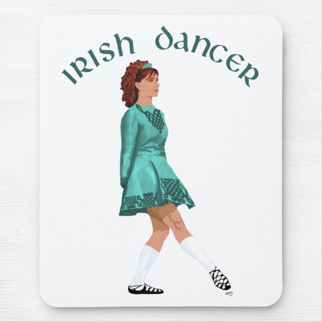 Tapis De Souris Danseur irlandais en chaussures souples en turquoi (Devant)