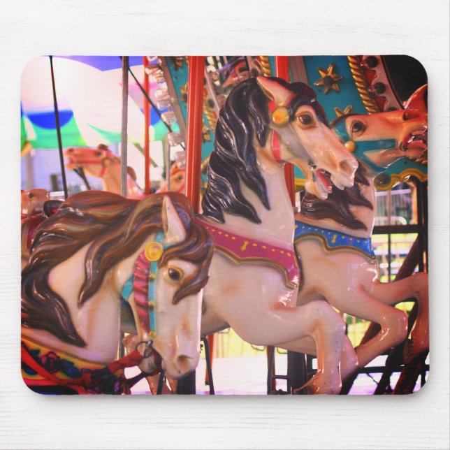 Tapis De Souris Danseurs silencieux Chevaux de carrousel (Devant)