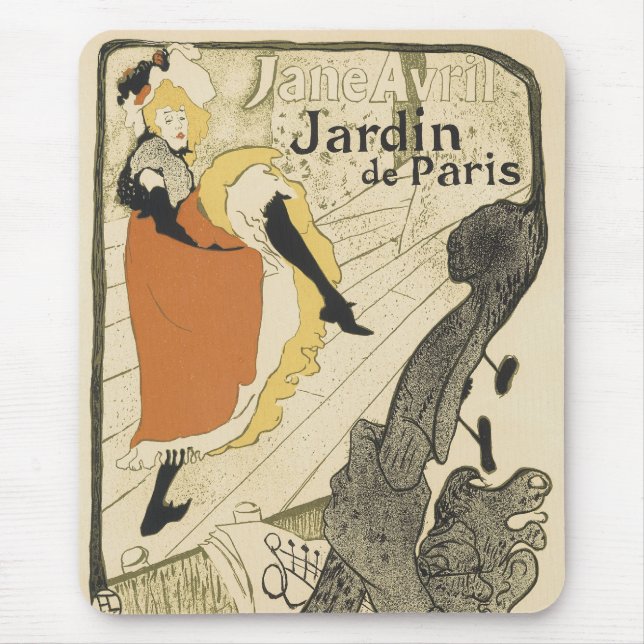 Tapis De Souris Danseuse Art Nouveau Jane Avril, Toulouse Lautrec (Devant)