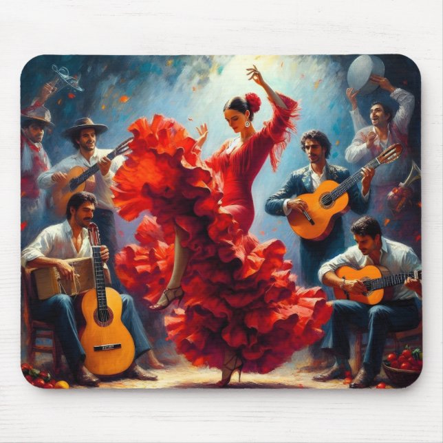 Tapis De Souris Danseuse de Flamenco Groupe de Musique Espagnole  (Devant)