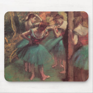 Tapis De Souris Danseuses, rose et vert par Edgar Degas