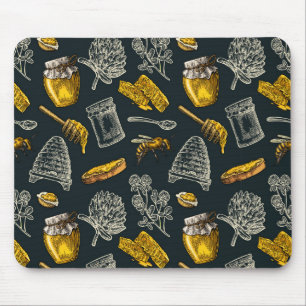 Tapis De Souris Dark Honey Bee Bee Beehive