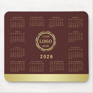 Tapis De Souris Dark-red gold design,Logo or Photo in gold circle,