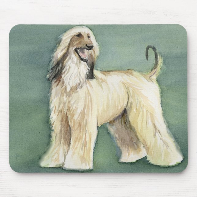 Tapis de souris d'art de chien de lévrier afghan (Devant)