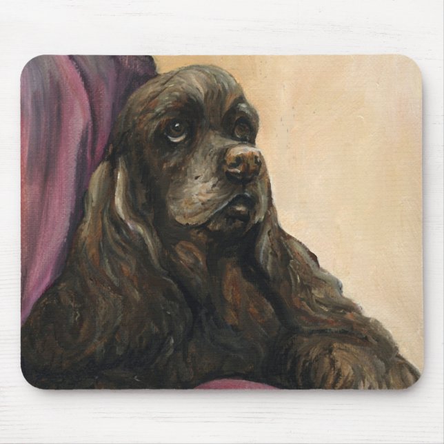 Tapis de souris d'art "de cocker de chocolat" (Devant)