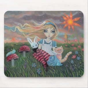 Tapis de souris d'art fantastique Alice au pays de