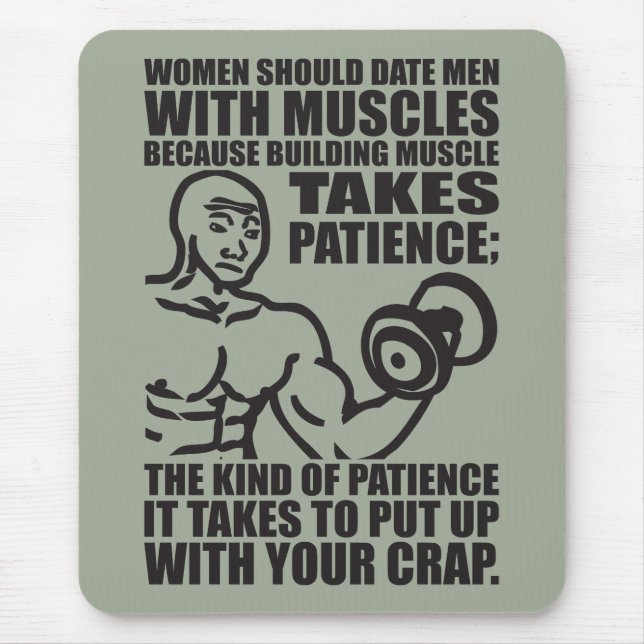 Tapis De Souris Date Men With Muscles - Funky Bodybuilding (Devant)