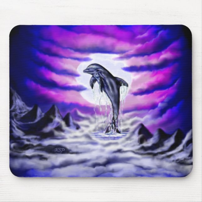 Tapis De Souris Dauphin clair de lune (Devant)