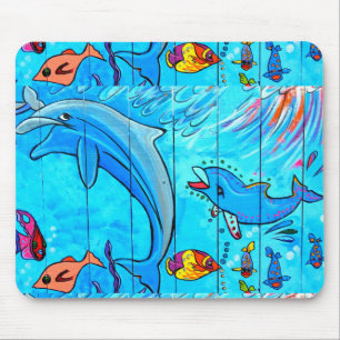 Tapis De Souris dauphins et poissons tropicaux mousepad