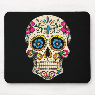 Tapis De Souris Day of the Dead Sugar Skull with Cross