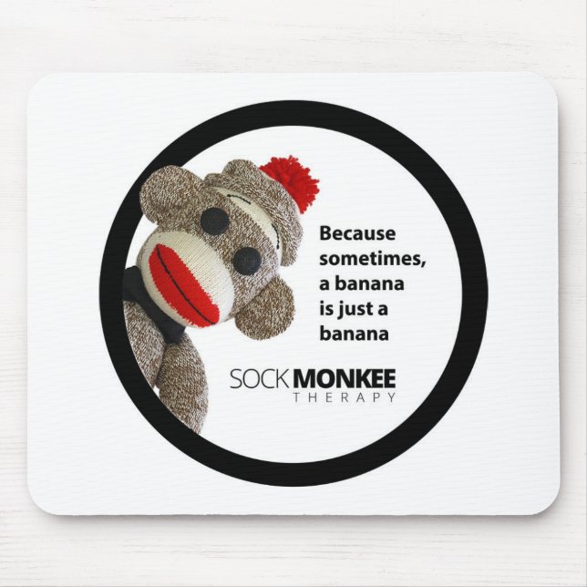 Tapis de souris de banane de thérapie de Monkee de (Devant)