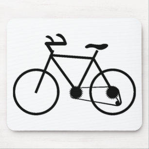 Tapis de souris de bicyclette noir sur mesure