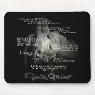 Tapis de souris de citation de Greta Garbo