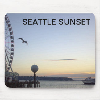 TAPIS DE SOURIS DE COUCHER DU SOLEIL DE SEATTLE