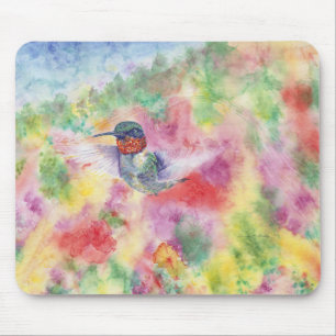 Tapis de souris de couleur d'eau de colibri de DNW