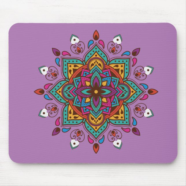 Tapis De Souris de couleur "Mandala" (Devant)