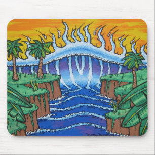 Tapis de souris de déjeuner de tsunami