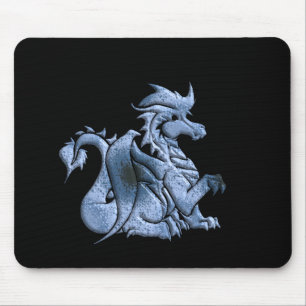Tapis de souris de dragon à ailes par bleu