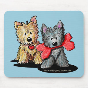 Tapis de souris de duo de Terrier de cairn