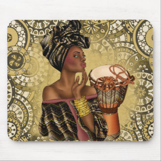 Tapis de souris de femme d'Afro-américain