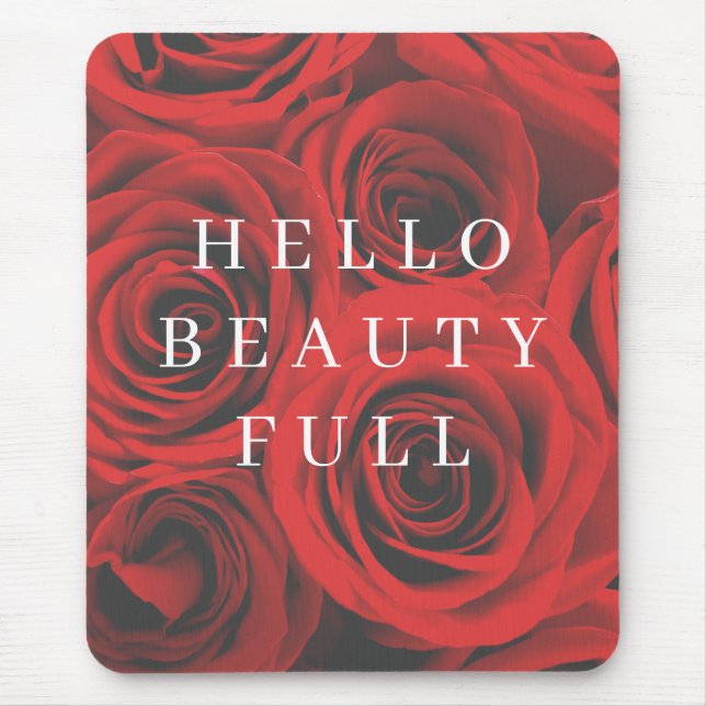 Tapis de souris de fleur de rose rouge (Devant)