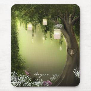Tapis de souris de jardin de forêt enchantée de ch