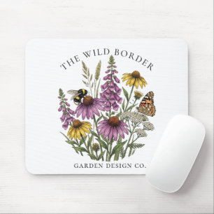 Tapis de souris de jardin papillon botanique polli