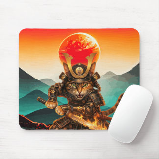 Tapis de souris de jeu antidérapant Sunset Samurai