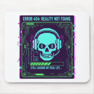 Tapis de souris de jeu Cyberpunk Pixel Skull - Err