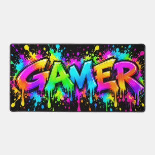 Tapis de souris de jeu graffiti coloré pour gamer