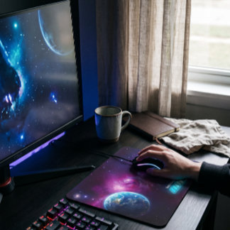 Tapis de souris de jeu sci-fi Galaxie cosmique et 