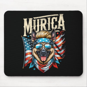 Tapis De Souris De Juillet Patriotic Funny Berger Allemand Juillet