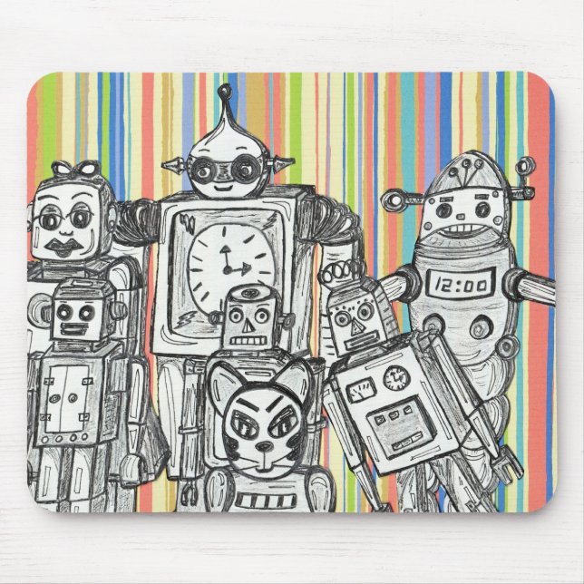 Tapis de souris de la famille 6 de robot (Devant)
