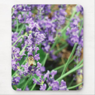 Tapis de souris de lavande et d'abeille