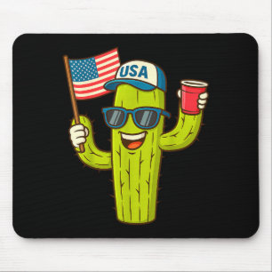 Tapis De Souris De mayo drôle cool paix cactus drapeau américain 4