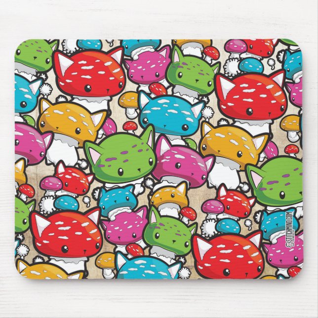 Tapis de souris de motif de champignon de chat de (Devant)