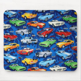 Tapis de souris de motif de voitures de muscle