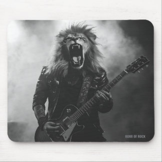 Tapis de souris de musique rock Guitariste Lion mo