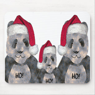 Tapis de souris de Noël de famille de panda