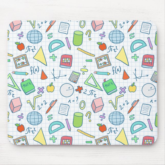 Tapis De Souris De nouveau à l'école : mousepad de maths (Devant)