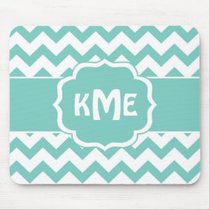 Tapis de souris de rayure de chevron de monogramme