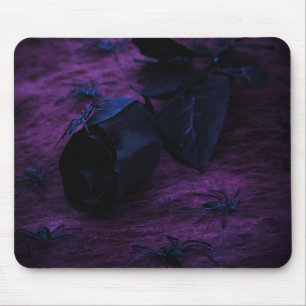Tapis de souris de rose de noir