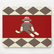 Tapis de souris de singe de chaussette