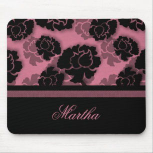 Tapis De Souris Décadence florale grineuse Mousepad, rose